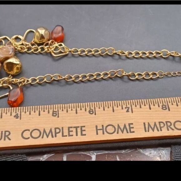 New Courtney Goldtone Leopard Ball Dangle Necklace NWT - Picture 3 of 5